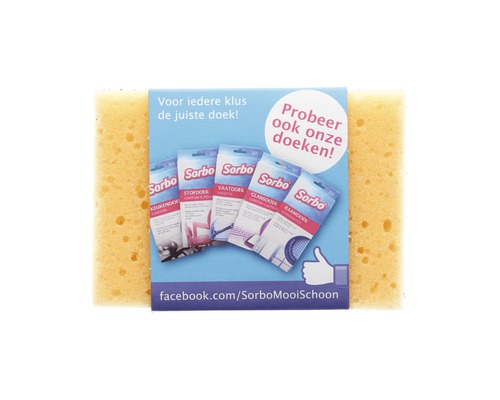 Sorbo reinigingsspons met productinformatie