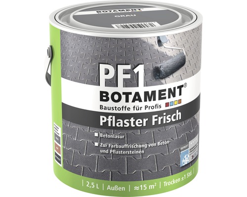BOTAMENT PF1 Beton- en stoepbeits grijs 2,5 l Botament Pflaster Frisch betonbeschermingsglazuur in emmer van 2,5 liter