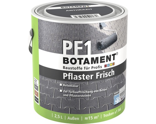 BOTAMENT PF1 Beton- en stoepbeits antraciet 2,5 l Botament Pflaster Frisch Antraciet 2,5 liter blik voor buiten