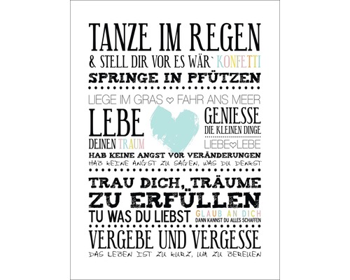 Decoratieve poster met inspirerende citaten en een hart