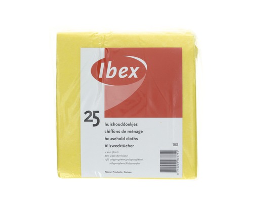 IBEX Huishouddoekjes geel, 25 stuks