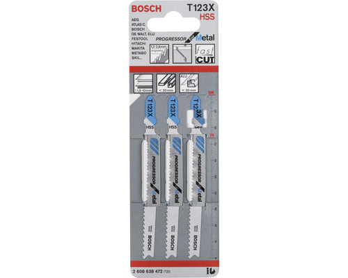 Bosch decoupeerzaagbladen T123X HSS, geschikt voor metaal