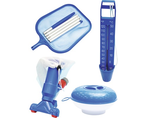 Zwembad reiniging set incl. schaar, staaf, thermometer, Venturi stofzuiger en drijvende doseerder