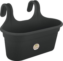 Zwarte kunststof balkonbak met ophanging