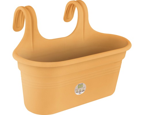ELHO Balkonbak Green Basics Easy kunststof bruin 36x26x26 cm Gele balkonbak met ophanging