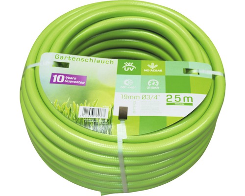 Opgespoelde tuinslang, 25 meter lang en 19 millimeter diameter