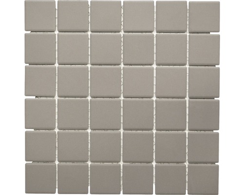 Mozaïektegel keramisch CU 233 grijs mat 29,1x29,1 cm antislip Mozaïektegel met vierkante, grijze elementen
