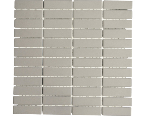 Mozaïektegel keramisch CU ST031 grijs mat 28,7x29,5 cm antislip Mozaïektegel met rechthoekige, grijze stenen