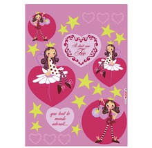 Muurstickers met feeën, sterren en harten voor kinderkamerdecoratie