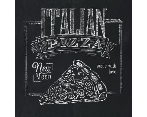 PURE LIVING Schilderij glas Italian Pizza 20x20 cm