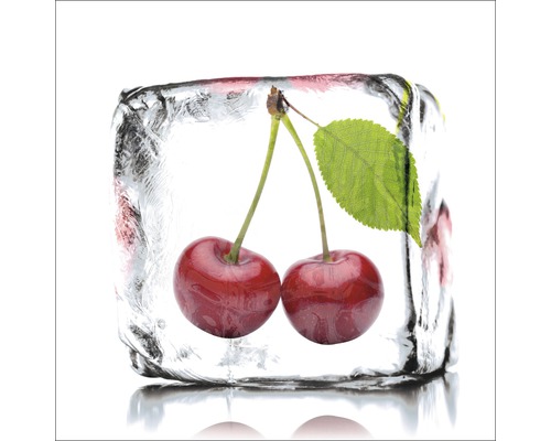 PURE LIVING Schilderij glas Cherry sorbet 20x20 cm