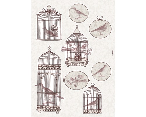KOMAR Muursticker Bird cage 50x70 cm