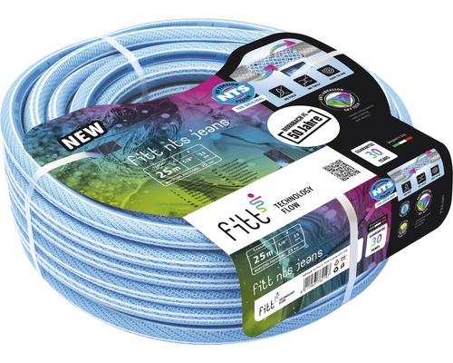 Opgestapelde Fitt nts Jeans tuinslang, 25 meter lang