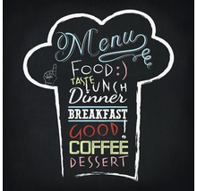 Menubord met eten en drinken in verschillende lettertypen