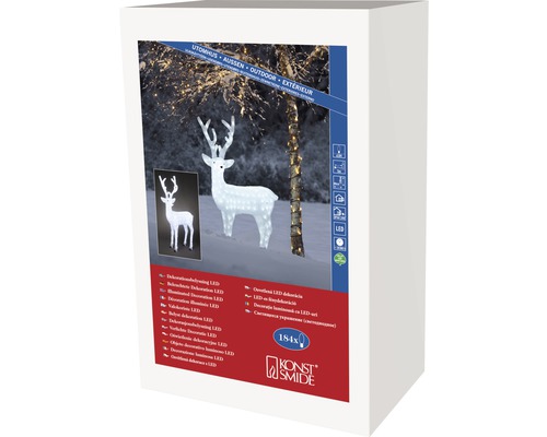 Verpakking van een LED-decoratiefiguur rendier voor buiten