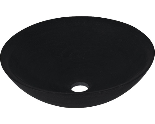 Zwarte opzetwastafel van keramiek met rond design