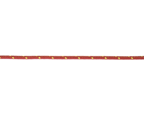 Touw polyester Ø 6 mm neon rood-geel (per meter)