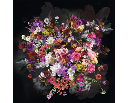 PURE LIVING Schilderij glas Bunch Of Flowers I 20x20 cm