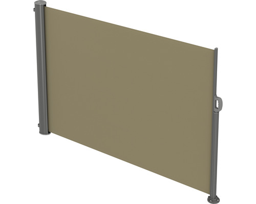 Terrasscherm 1,6x3 stof uni beige, frame RAL 9006 aluminium met afneembare paal-0