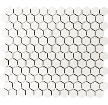 Keramisch mozaïek Hexagon uni wit mat 26x30 cm antislip-thumb-1