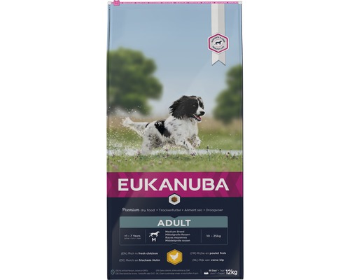 EUKANUBA Hondenvoer adult medium kip 12 kg Eukanuba Adult droogvoer voor middelgrote hondenrassen