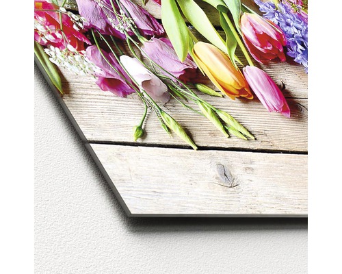 Bloemen op houten schilderij