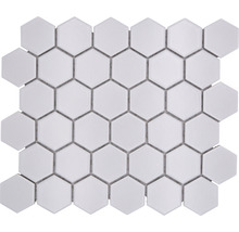 Mozaïektegel keramisch HX 085 hexagon wit mat 32,5x28,1 cm-thumb-0