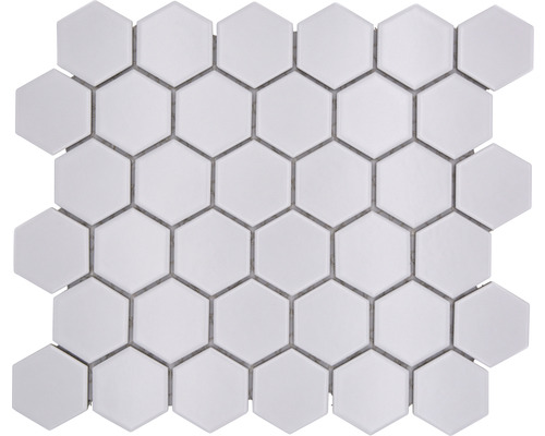 Mozaïektegel keramisch HX 085 hexagon wit mat 32,5x28,1 cm-0