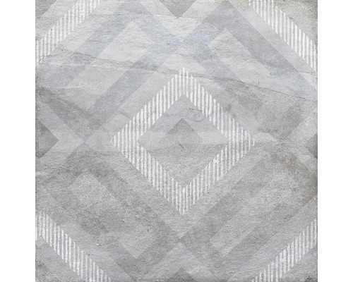 Wand- en vloertegel Brooklyn grijs 33x33 cm Grijze tegel met geometrisch patroon