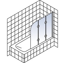 Illustratie van een badkamer met bad en badwand
