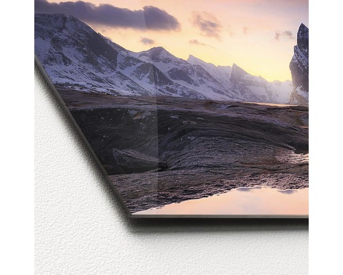 Acrylglas schilderij met berglandschap in de winter