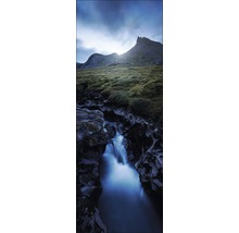 Landschap met berg, hemel en waterval