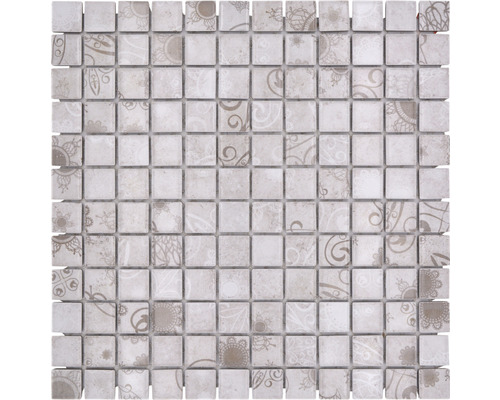 Mozaïektegel keramisch LB 106 grijs mat 30x30 cm