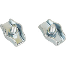 Twee draadklemmen van metaal