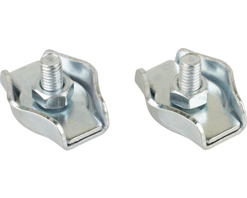 Twee buisklemmen met schroef en moer