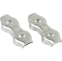 Twee draadklemmen van metaal