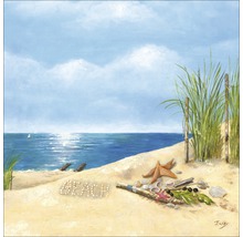 Schilderij met strandmotief met uitzicht op zee, decoratie en duin