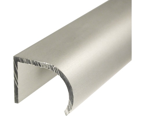 KAISERTHAL Greeplijst afgerond 25x19 mm aluminium zilver, 100 cm U-vormig aluminiumprofiel