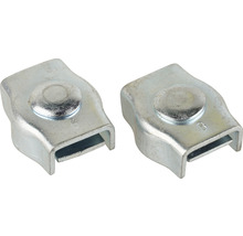 Twee metalen stokschroefbevestigingen