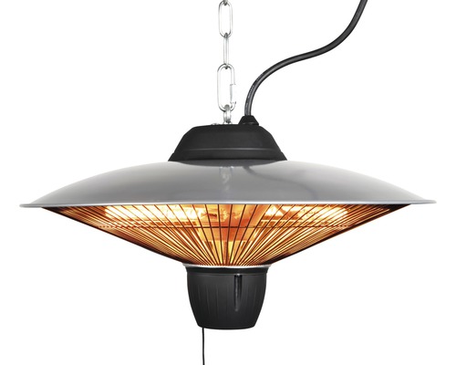 Hangende terrasverwarmer voor buiten met ketting en stroomkabel