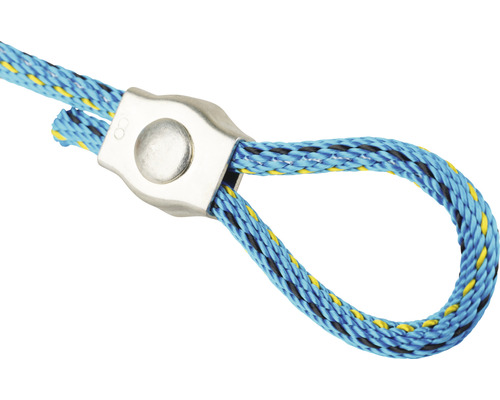 Blauw kunststof touw met metalen gesp