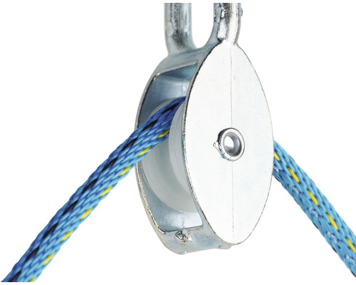 Enkele katrol met touw