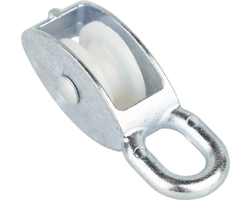 Enkele katrol van metaal met kunststof wiel