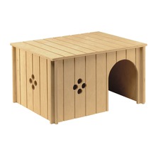 Houten huis voor kleine dieren met ingang en venster