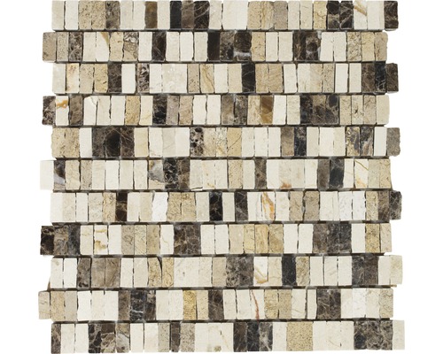 Mozaïektegel natuursteen MOS M10/VH21 beige/bruin 30x30 cm Mozaïektegel van natuursteen