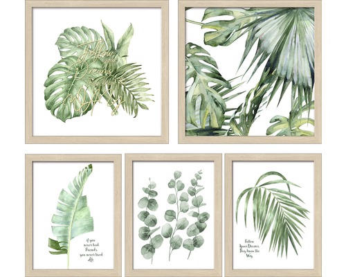 PURE LIVING Collagelijst 5-delig Green plant collection