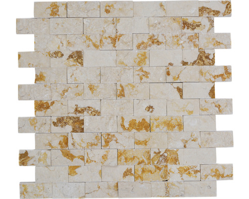Mozaïektegel natuursteen MOS X3D 46 beige 30x30 cm