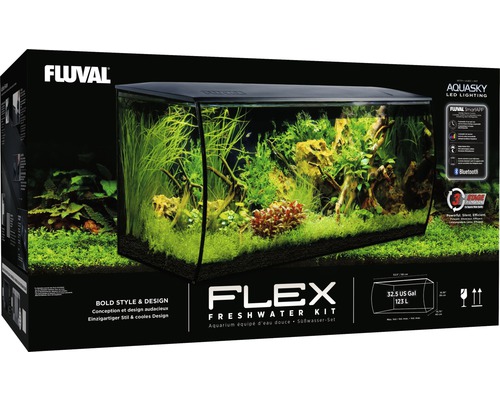 Fluval Flex zoetwateraquarium complete set verpakking