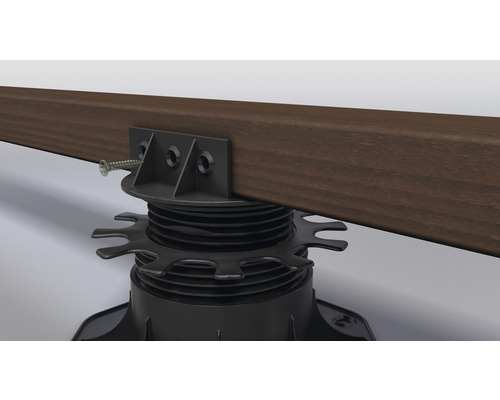 Verstelbare terrasvoet met gemonteerde houten plank
