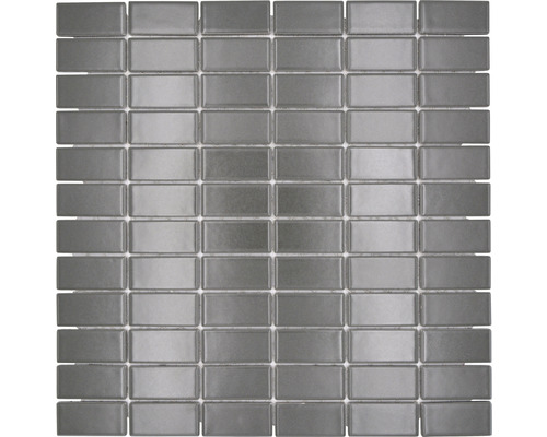 Mozaïektegel keramisch ST 385 grijs mat 30x30 cm Grijs rechthoekig glazen mozaïektegelpatroon